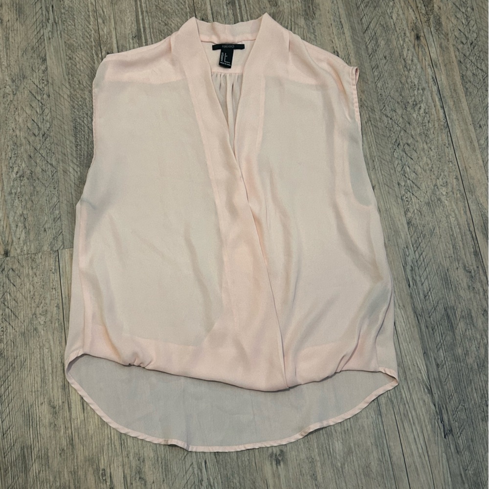 Blush Sleeveless Blouse, Forever 21 Blouse, Light Pink Size Small Wrap Top